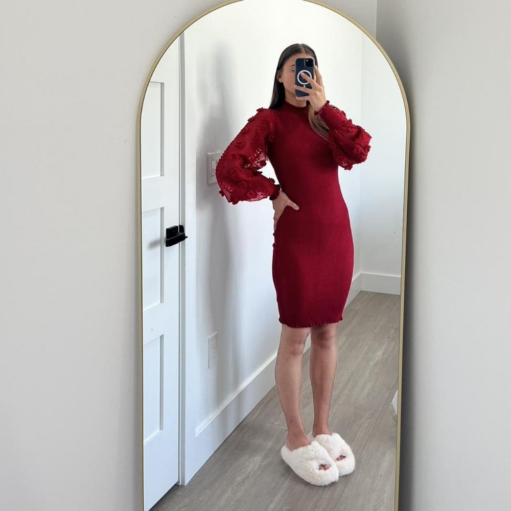 Women's Red Knit Dress